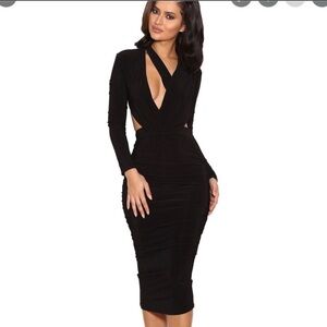 Elegant Black Long Sleeve Dress